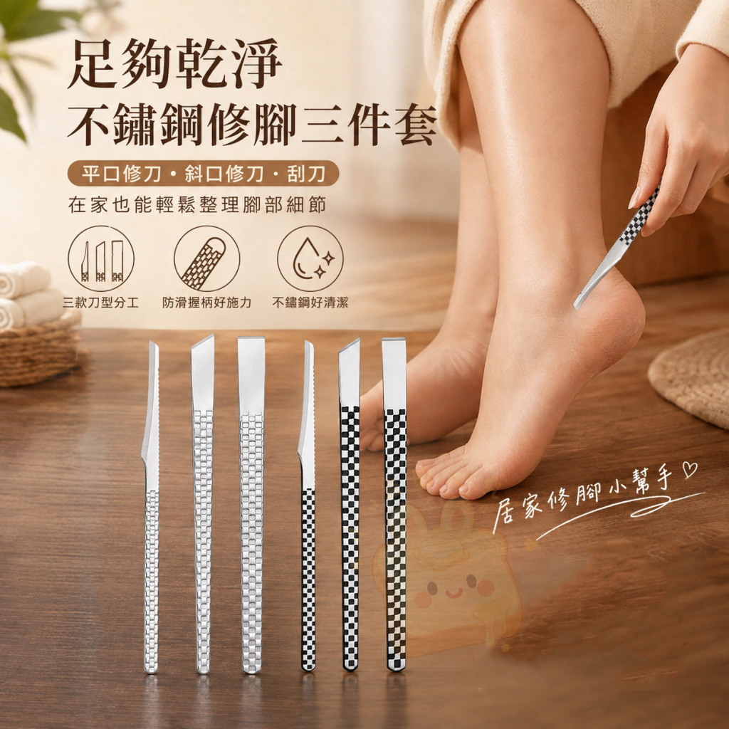 足夠乾淨不鏽鋼修脚三件套