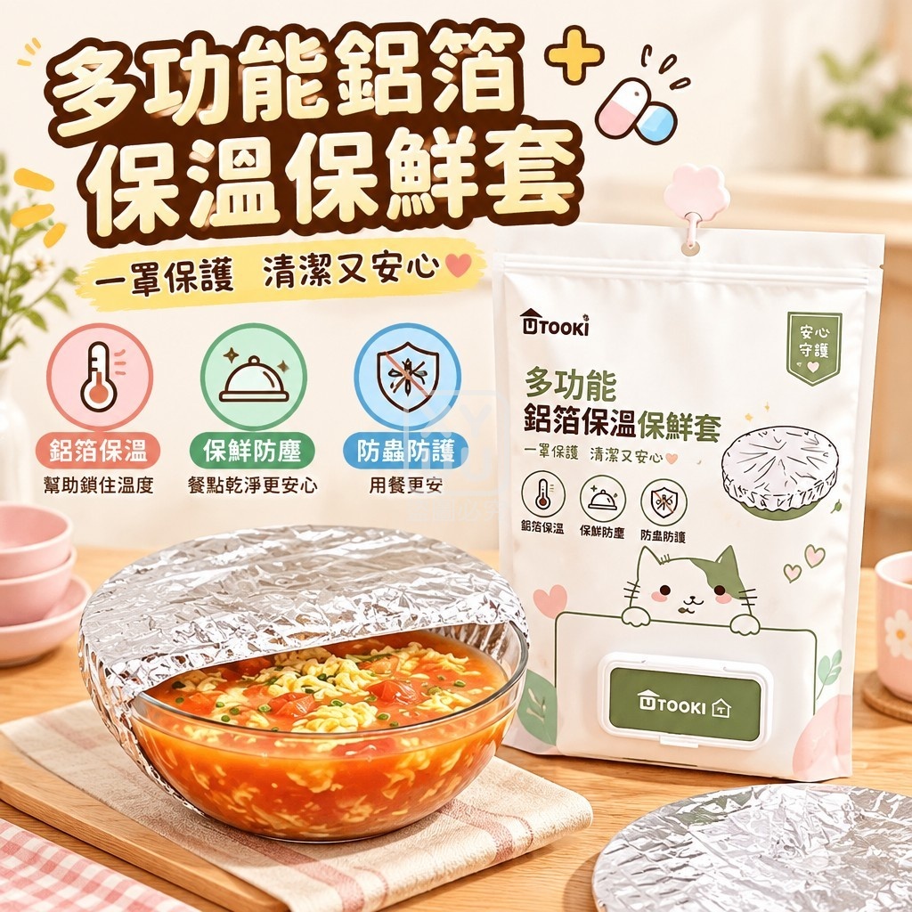多功能鋁箔保溫保鮮套100入