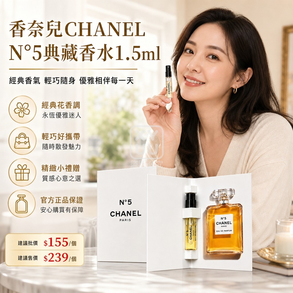 香奈兒CHANEL N°5典藏香水1.5ml 單個