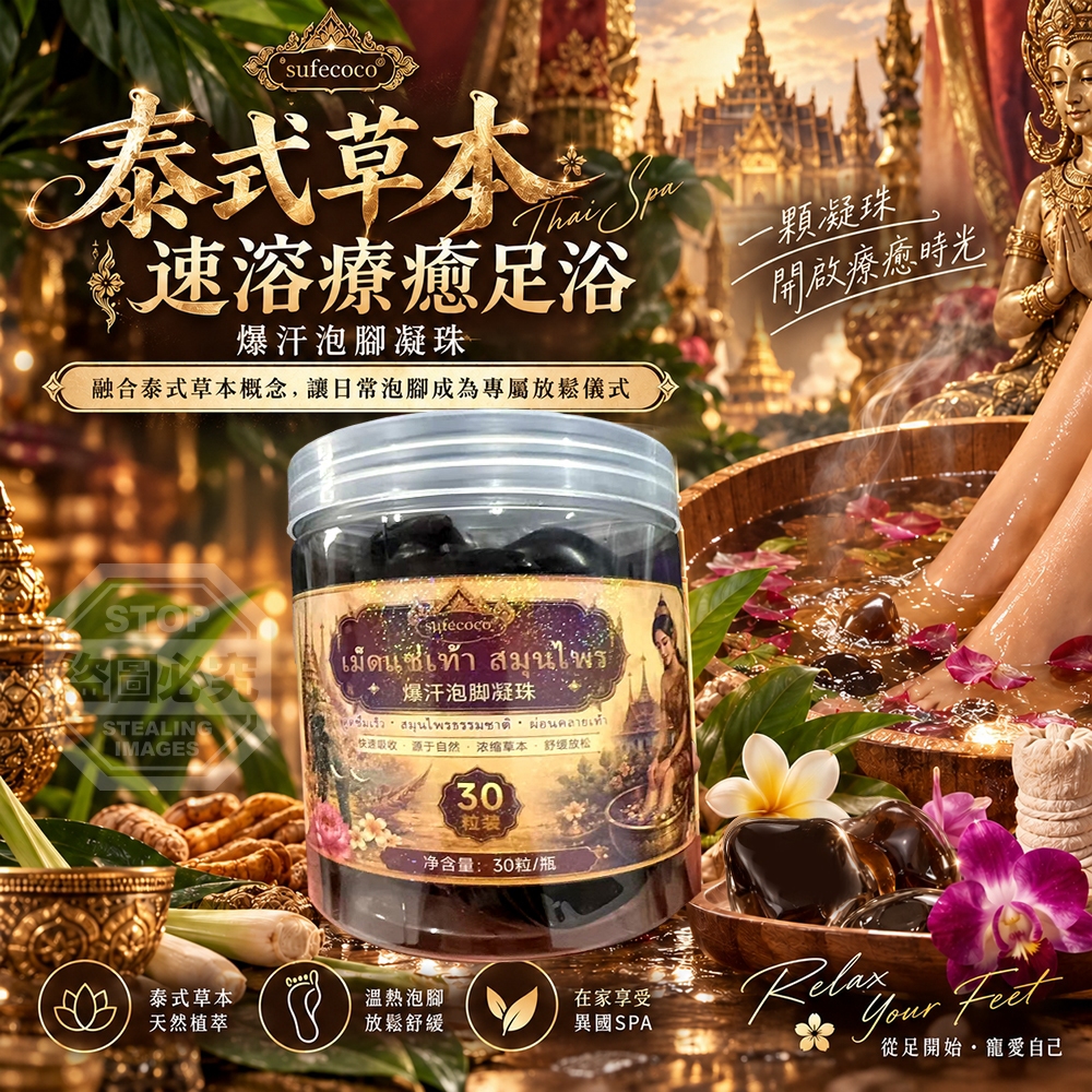 泰式草本速溶療癒足浴爆汗泡腳凝珠